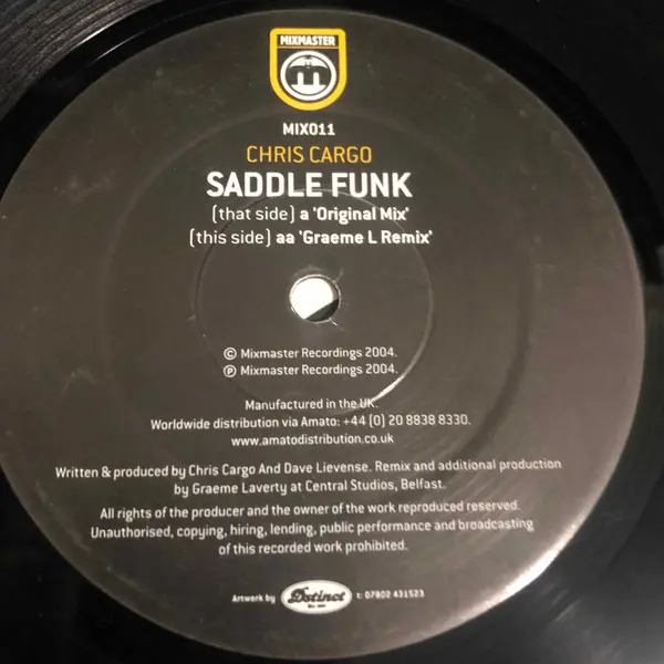 Chris Cargo - Saddle Funk, Electronic, Progressive House, Tech House, 2004 - Mixmaster Records, UK, Vinyl 1x 12"