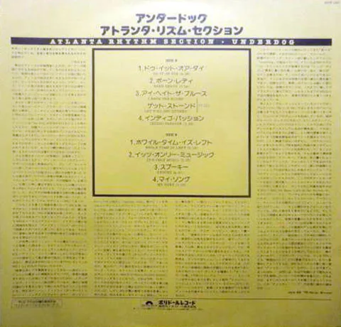 Album cover for Underdog by Atlanta Rhythm Section