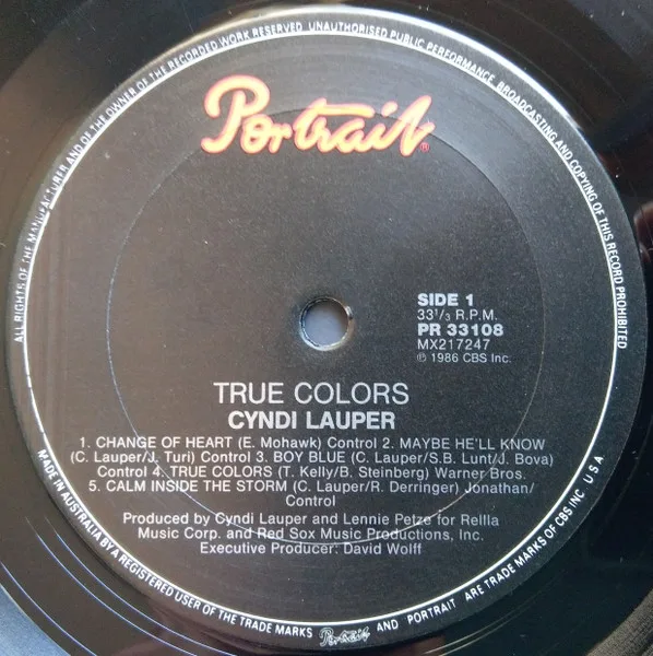 Album cover for True Colors by Cyndi Lauper