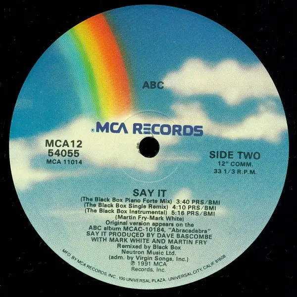 ABC - Say It, Electronic, House, Synth-pop, 1991 - MCA Records, US, Vinyl 1x 12", 33 ⅓ RPM, Single