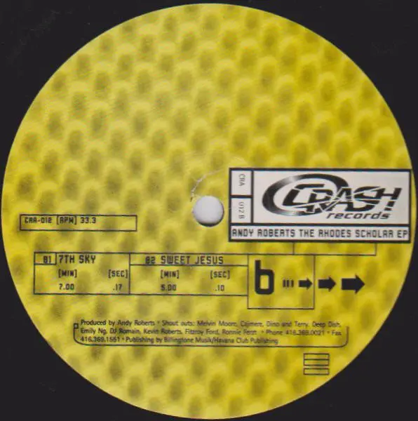 Andy Roberts - The Rhodes Scholar EP, Electronic, Deep House, 1997 - Crash Records (2), Canada, Vinyl 1x 12", 33 ⅓ RPM, EP