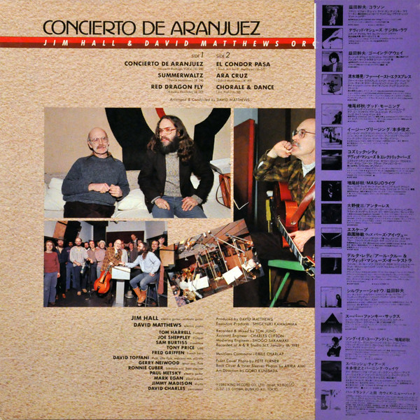Jim Hall & David Matthews Orchestra - Concierto De Aranjuez, Jazz, Fusion, 1981 - Electric Bird, Japan, Vinyl 1x LP, Album, S