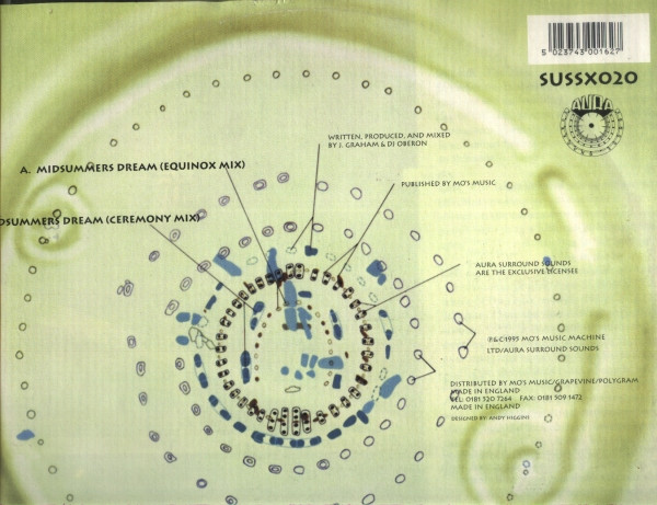 Blokka - Midsummers Dream, Electronic, Hard Trance, Trance, 1995 - Aura Surround Sounds, UK, Vinyl 1x 12"
