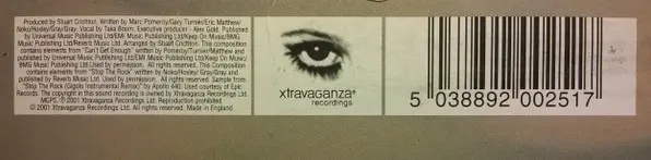 Eye To Eye Featuring Taka Boom - Just Can't Get Enough (No No No No), Electronic, Trance, 2001 - Xtravaganza Recordings, UK, 