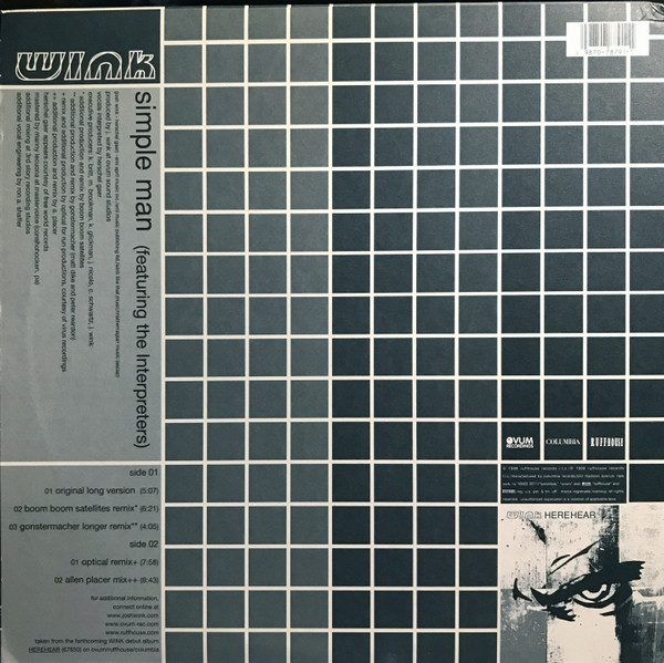 Album cover for Simple Man by Josh Wink Featuring Interpreters, The