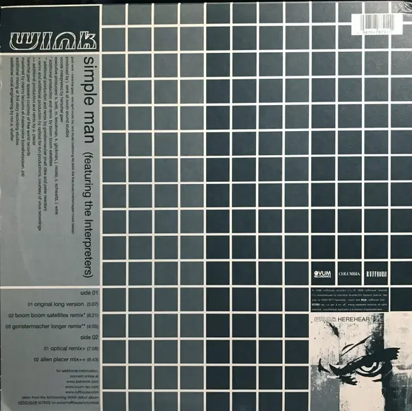 Album cover for Simple Man by Josh Wink Featuring Interpreters, The