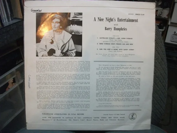 Album cover for A Nice Night's Entertainment by Barry Humphries