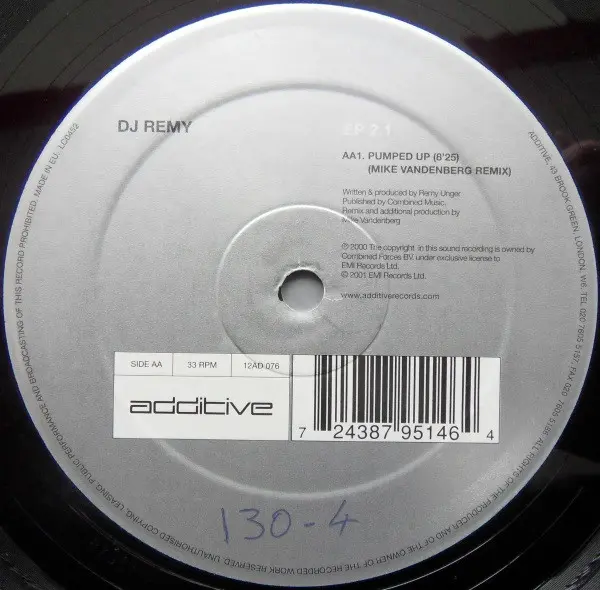 DJ Remy - EP 2.1, Electronic, Progressive House, Progressive Trance, 2001 - Additive, Combined Forces, Taste Recordings, UK, 