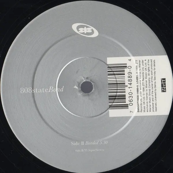808 State - Bond, Electronic, Big Beat, Breaks, 1996 - ZTT, UK, Vinyl 1x 12", 33 ⅓ RPM, Single