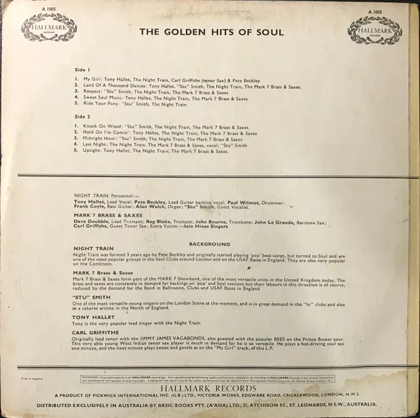 Album cover for The Golden Hits Of Soul by Various