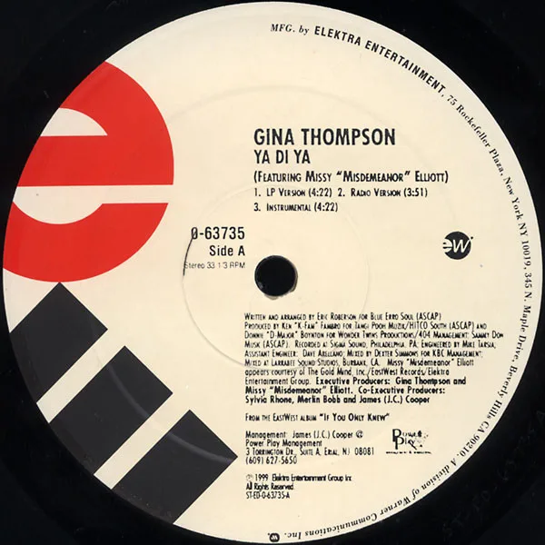 Album cover for Ya Di Ya / Take My Number Down by Gina Thompson