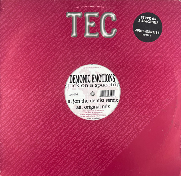 Demonic Emotions - Stuck On A Spacetrip, Electronic, Acid, Hard Trance, Trance, 1996 - TeC, UK, Vinyl 1x 12"