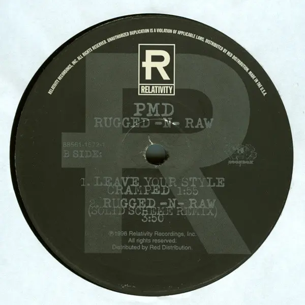 PMD - Rugged-N-Raw, Hip Hop, 1996 - Boondox Records, Relativity, US, Vinyl 1x 12", 33 ⅓ RPM