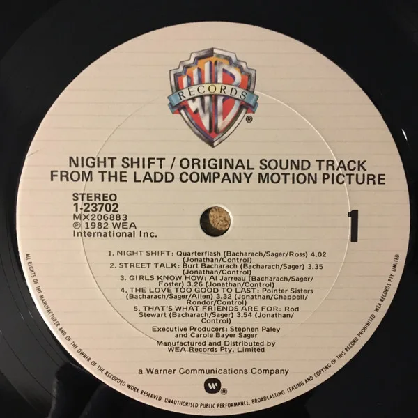 Album cover for Night Shift - Original Sound Track From The Ladd Company Motion Picture by Various