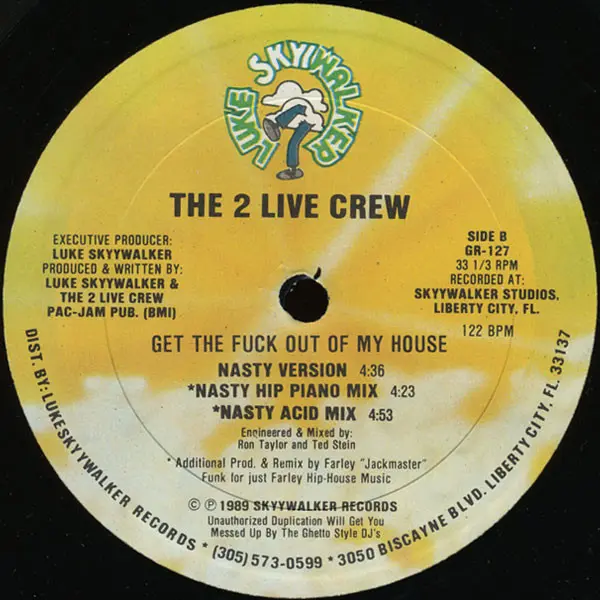 2 Live Crew, The - Me So Horny, Electronic, Hip Hop, Bass Music, Electro, House, Miami Bass, 1989 - Luke Skyywalker Records, 