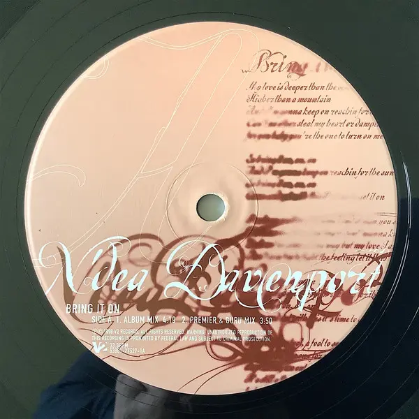 N'Dea Davenport - Bring It On, Electronic, Funk / Soul, Bayou Funk, Hip Hop, House, Neo Soul, 1998 - V2, US, Vinyl 2x 12", 33