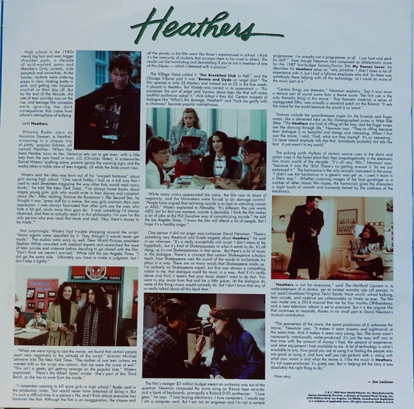 Album cover for Heathers Original Motion Picture Soundtrack by David Newman