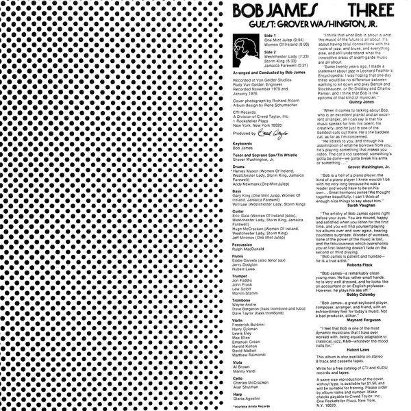 Album cover for Three by Bob James