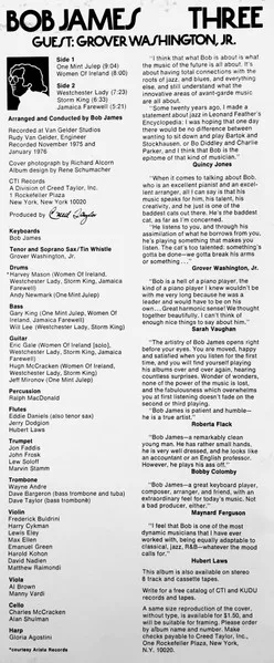 Album cover for Three by Bob James