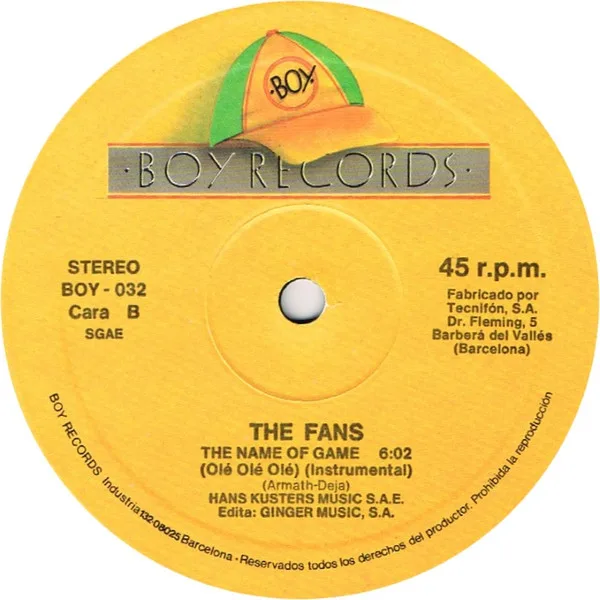 Album cover for The Name Of Game (Olé, Olé, Olé!!) by Fans, The