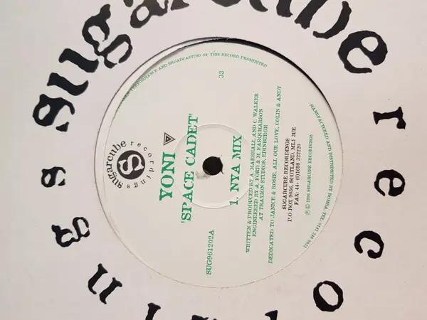 Yoni (11) - Space Cadet, Electronic, House, Progressive House, 1996 - Sugarcube Recordings, UK, Vinyl 1x 12", 33 ⅓ RPM