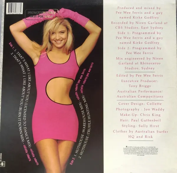 Collette - That's What I Like About You, Electronic, Pop, Acid House, Synth-pop, 1989 - CBS, Australia, Vinyl 1x 12", 33 ⅓ RP