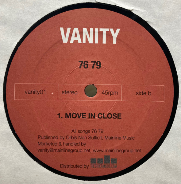 76 79 - I Need Your Love, Electronic, Minimal Techno, Tech House, 2003 - Vanity, UK, Vinyl 1x 12", 45 RPM, Stereo