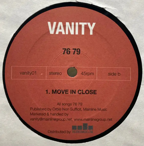76 79 - I Need Your Love, Electronic, Minimal Techno, Tech House, 2003 - Vanity, UK, Vinyl 1x 12", 45 RPM, Stereo