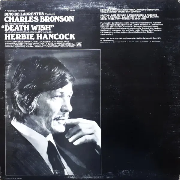 Herbie Hancock - Death Wish (Original Soundtrack Recording), Jazz, Stage & Screen, Jazz-Funk, Modal, Score, Soundtrack, 1974 