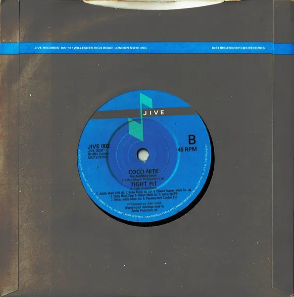 Tight Fit - Back To The 60's, Funk / Soul, Pop, Rock, Rock & Roll, Soul, Vocal, 1981 - Jive, UK, Vinyl 1x 7", 45 RPM, Single,