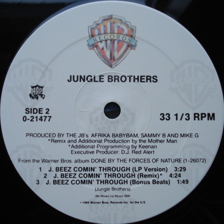 Jungle Brothers - What "U" Waitin' "4"? / J. Beez Comin' Through, Electronic, Hip Hop, Conscious, Hip-House, 1989 - Red Alert