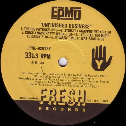 Album cover for Unfinished Business by EPMD