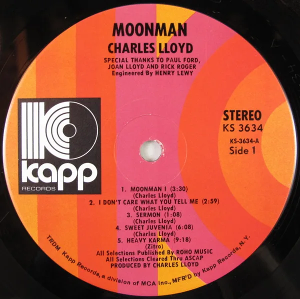 Album cover for Moon Man by Charles Lloyd