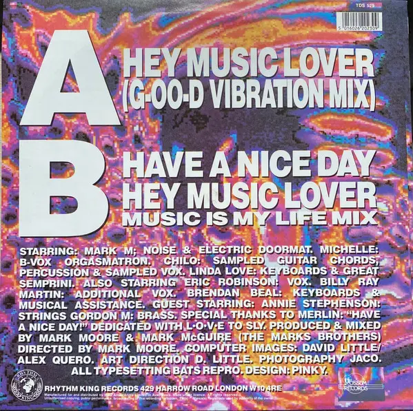 Album cover for Hey Music Lover by S'Express