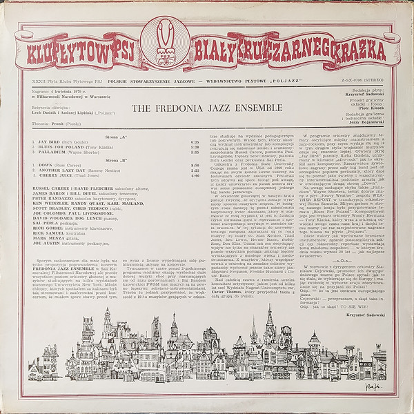 Fredonia Jazz Ensemble - Fredonia Jazz Ensemble, Jazz, 1979 - Poljazz, Poland, Vinyl 1x LP