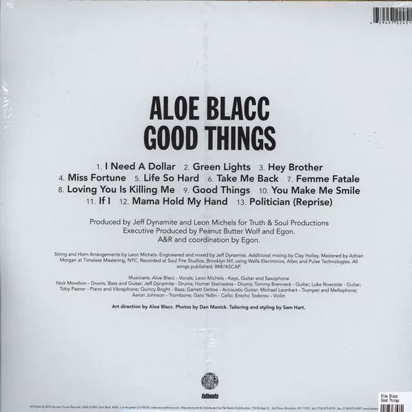 Aloe Blacc - Good Things, Funk / Soul, Funk, Neo Soul, Soul, 2010 - Stones Throw Records, US, Vinyl 2x LP, Album