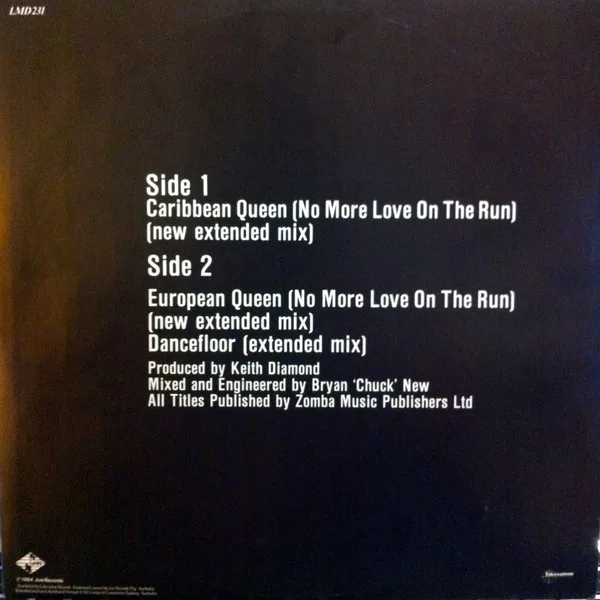 Album cover for Caribbean Queen (No More Love On The Run) by Billy Ocean