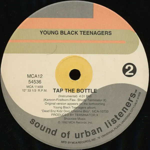 Young Black Teenagers - Tap The Bottle, Hip Hop, 1992 - SOUL (7), US, Vinyl 1x 12", Single