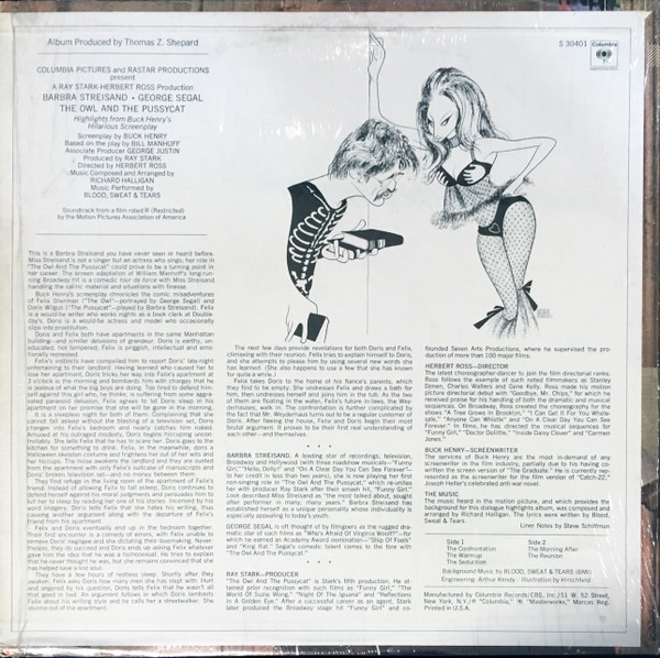 Album cover for The Owl And The Pussycat (Comedy Highlights And Music From The Soundtrack) by Barbra Streisand, George Segal,