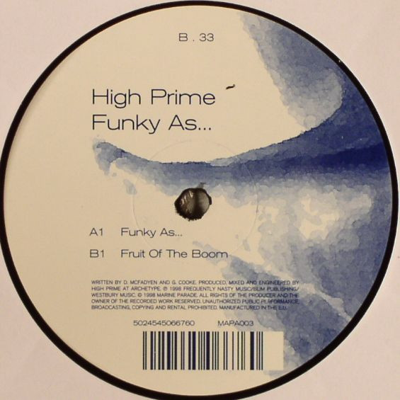High Prime - Funky As..., Electronic, Breaks, 1998 - Marine Parade, UK, Vinyl 1x 12"