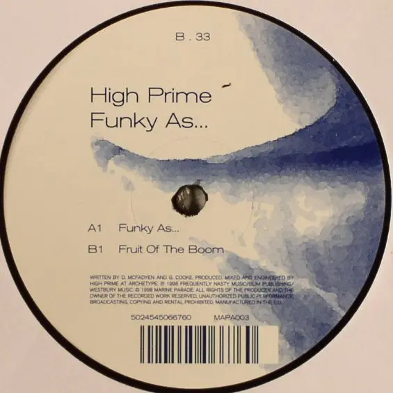 High Prime - Funky As..., Electronic, Breaks, 1998 - Marine Parade, UK, Vinyl 1x 12"
