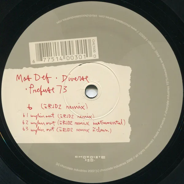 Album cover for Wylin Out by Mos Def • Diverse • Prefuse 73