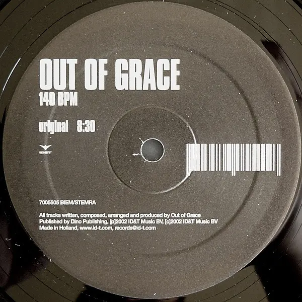 Out Of Grace - 140 BPM, Electronic, Hard Trance, Hardstyle, 2002 - ID&T, Netherlands, Vinyl 1x 12"