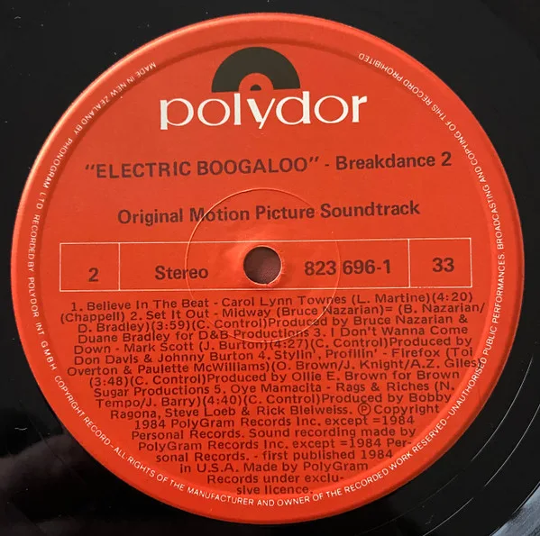 Album cover for Breakdance 2 - Electric Boogaloo - Original Soundtrack Recording by Various