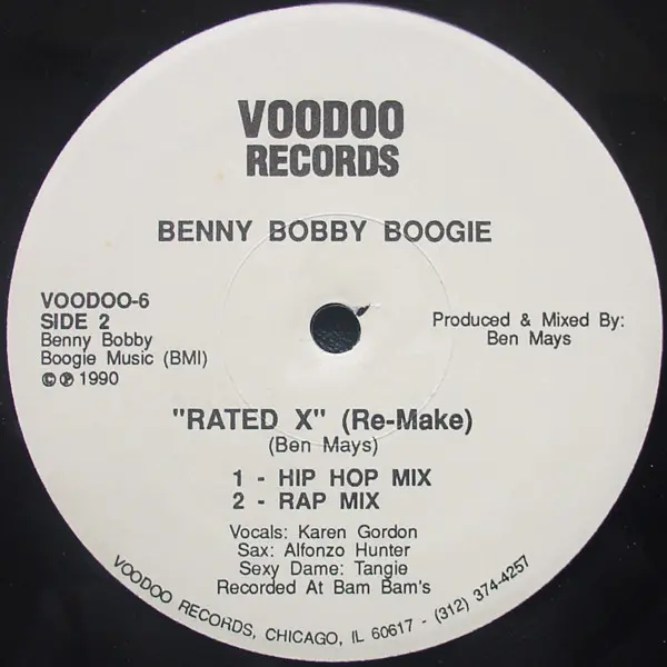 Benny Bobby Boogie - Rated X (Re-Make), Electronic, Hip Hop, Deep House, House, 1990 - Voodoo Records (4), US, Vinyl 1x 12", 