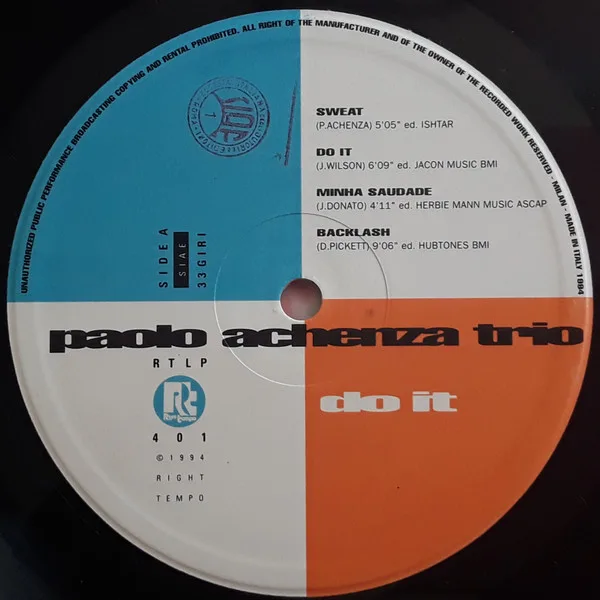 Album cover for Do It by Paolo Achenza Trio