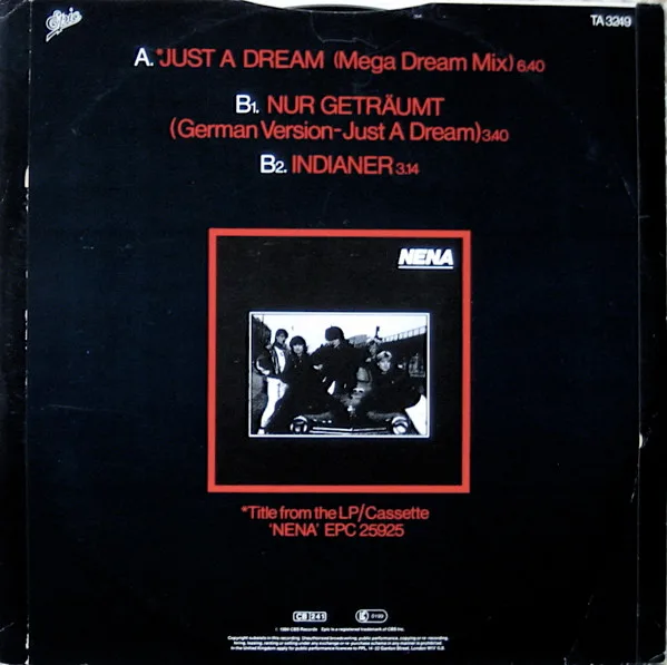 Album cover for Just A Dream (Mega Dream Mix) by Nena