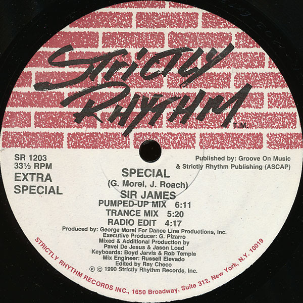 Sir James - Special, Electronic, Deep House, Garage House, House, 1990 - Strictly Rhythm, US, Vinyl 1x 12", 33 ⅓ RPM