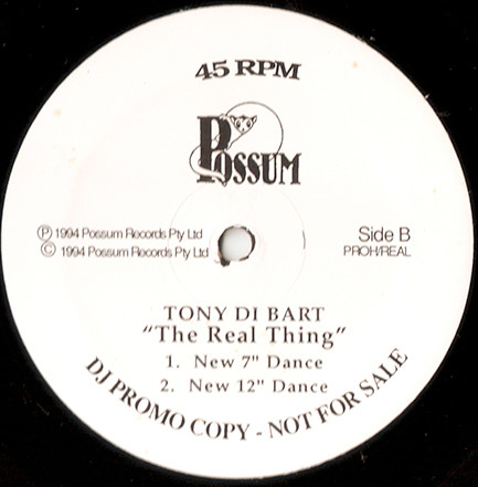 Prohibition / Tony Di Bart - Prohibition Groove / The Real Thing, Electronic, House, Progressive House, 1994 - Possum Records