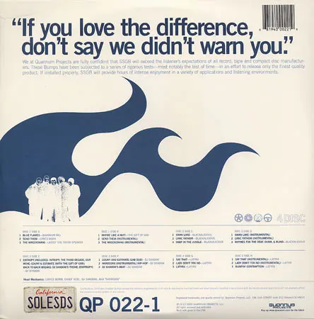 Various - Solesides Greatest Bumps, Hip Hop, 2000 - Quannum Projects, US, Vinyl 4x 12", 33 ⅓ RPM, Compilation Gatefold